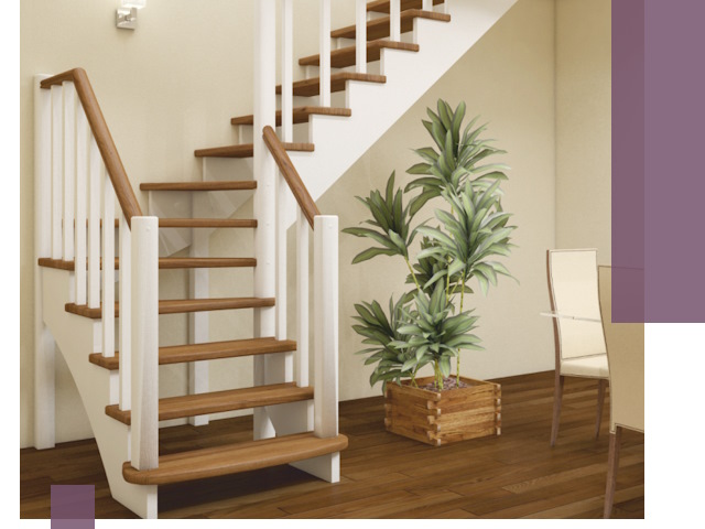 Г-образные лестницы под ключ в Шарыпове — изготовление и монтаж