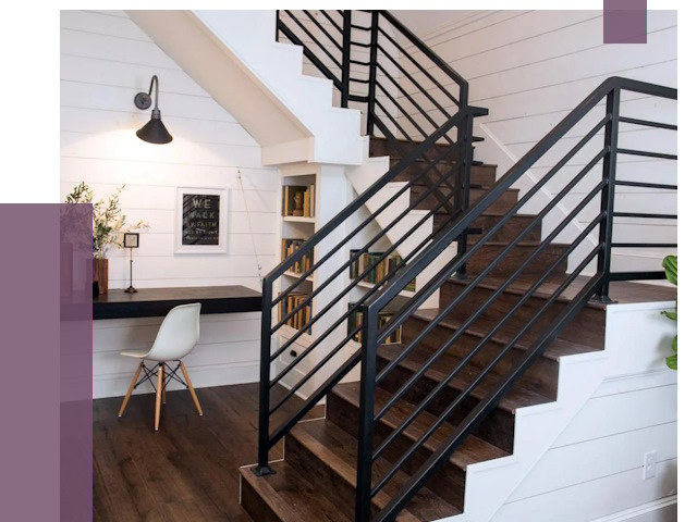 Перила для лестницы в доме в Шарыпове от 7326 руб. — ПРОЛЁТ-Шрп