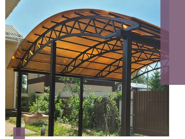 Изготовление навесов под ключ в Шарыпове из качественных материалов