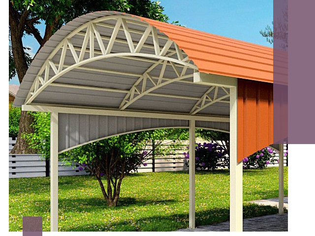 Навесы из профнастила под ключ в Шарыпове — установка и монтаж