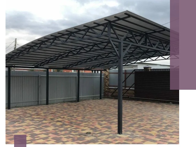 Металлические навесы под ключ в Шарыпове — изготовление и монтаж