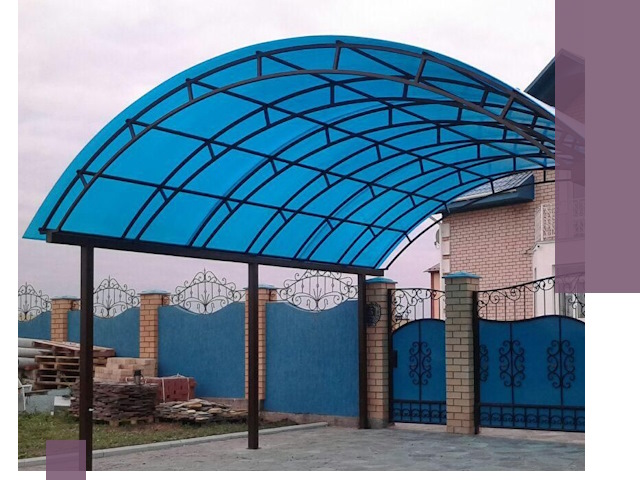 Арочные навесы под ключ в Шарыпове — изготовление и монтаж