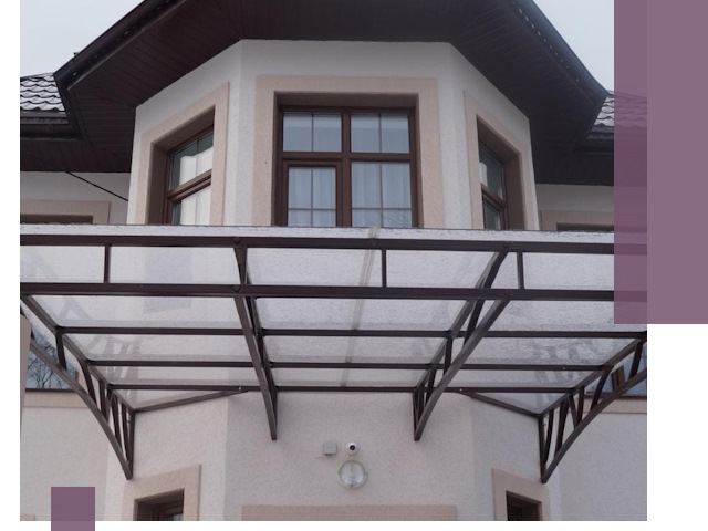 Козырьки из поликарбоната под ключ в Шарыпове