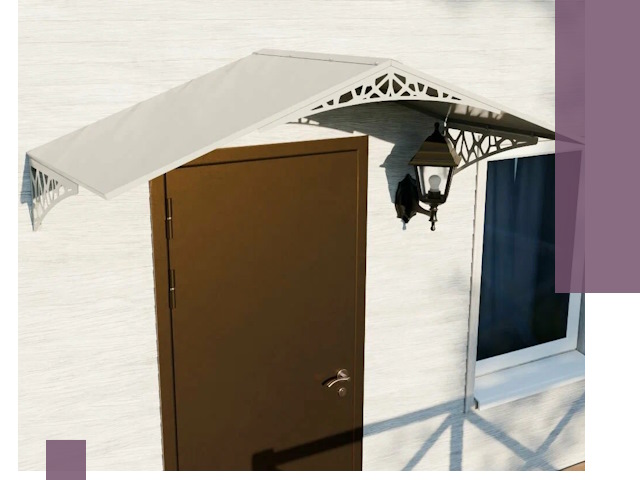 Металлические козырьки на входы и террасы в Шарыпове