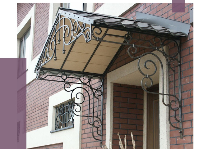 Двускатные козырьки в Шарыпове под ключ от 12631 руб.