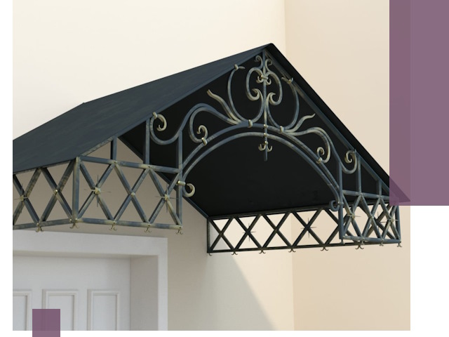 Двускатные металлические козырьки под ключ в Шарыпове