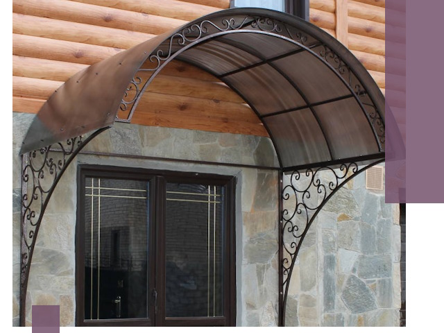 Арочные козырьки под ключ в Шарыпове: изготовление и монтаж